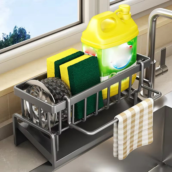 Kitchen Sink Drain Rack Organizer ABS Plastic Self-draining Sink Shelf